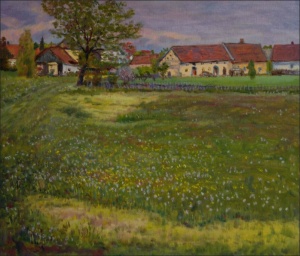 Farm-houses at The End of Rokytno, 2010, oil on canvas panel (60x70) 