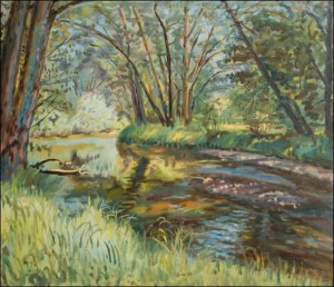 Chrudimka River between in And Hostovice, 2007, oil on canvas panel (60x70)