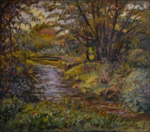 The Chrudimka River near Hostovice at The End of Summer, 2011, oil on canvas panel (70x80)