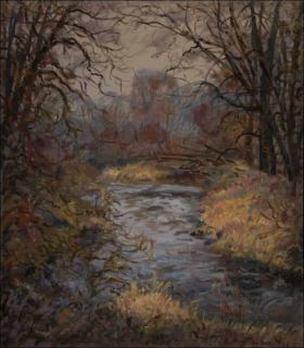 Chrudimka near Hostovice in Autumn, 2012, oil on canvas panel (70x80)