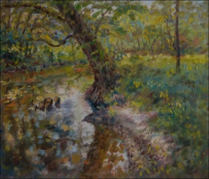 Chrudimka River beyond Hostovice, 2010, oil on canvas panel (60x70) 