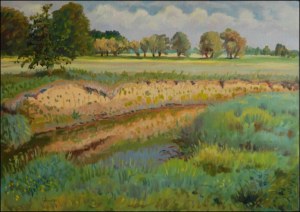 Chrudimka River beyond Uhetick Lhota, 2007, oil on canvas panel (50x70)