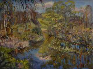 A Loud Spring at A Canal from The Bohdanesk Pond, 2013, oil on canvas panel (60x80)