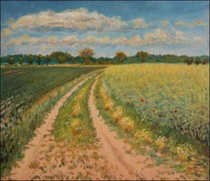 Ripening Swede between Mntice And Tunchody, 2007, oil on canvas panel (60x70)