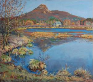 The Ralsko Mountain off The Doe Brook near Pertoltice, 2009, oil on canvas panel (70x80) 