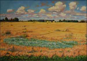 Pea Field next to hetice, 2008, oil on canvas panel (70x100) 