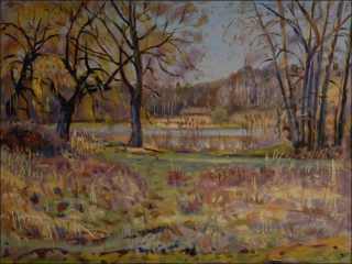 Spring Time at The Dam of The Mord Pond, 2012, oil on canvas panel (60x80)