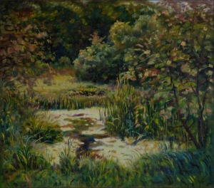 A Little lake in Habrov Natural Reserve near Topol, 2010, oil on canvas panel (70x80) 