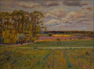 The landscape around Zadn Lodrantka between Sezemice and Kladina, 2019, oil on canvas panel (60x80)