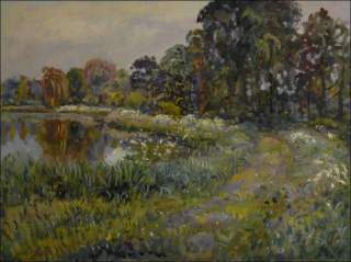 Umbelliferous Plants in Flower on A Bank of A Pond beyond Bohdane, 2013, oil on canvas panel (60x80)