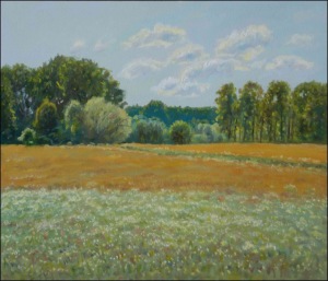 Labe River off Lukovna near Sezemice, 2007, oil on canvas panel (60x70) 