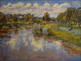 Down The Labe Stream from The Bridge in Nmice, 2013, oil on canvas panel (60x80)