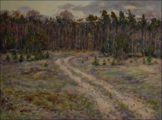 A Forest beyond Bohdane towards Oplatil Sand-pit, 2011, oil on canvas panel (60x80)