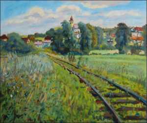 Markovice Village near Chrudim, 2008, oil on canvas panel (50x60) 