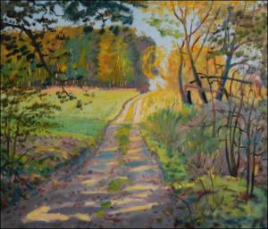 Between Villages Draho and Chvojenec, 2009, oil on canvas panel (60x70) 