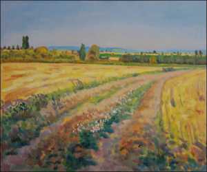 Between Uhetice And Topol, 2008, oil on canvas panel (50x60)