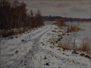 The Oplatil Sand-pit in Winter, 2010, oil on canvas panel (60x80) 