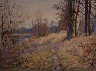 A Footpath through Autumn Dry Grasses along The Sand-pit beyond Stblov, 2011, oil on canvas panel (60x80)