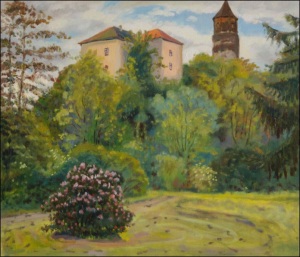 Pirktejn v Ratajch nad Szavou, 2009, olej na lepence (60x70)