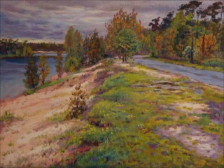 Cloudy Spring near The Sand-pit in Mlice, 2010, oil on canvas panel (60x80) 