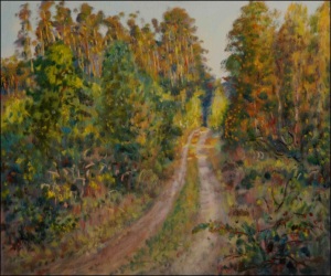 Early Evening in A Pine-Forest beyond Rokytno, 2009, oil on canvas panel (50x60) 