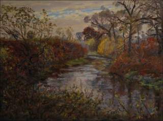 Autumn Time by The Chrudimka River close to The Confluence with Novohradka, 2012, oil on canvas panel (60x80) 