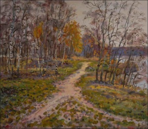 Autumn on A Path along The Oplatil, 2013, oil on canvas panel (70x80)