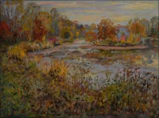 Autumn at A Sluiced Pond beyond Bohdane, 2013, oil on canvas panel (60x80) 