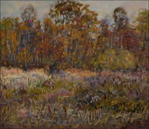 Autumn at The Horeck Lakes in front of Bohdane, 2013, oil on canvas panel (70x80)