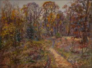 Autumn Path by Oplatil near Stblov, 2013, oil on canvas panel (60x80)