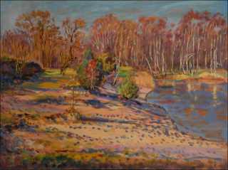 Autumn Sand Pit near Mlice, 2017, oil on canvas panel (60x80)