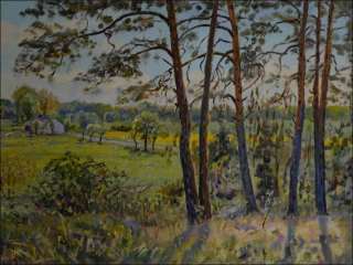 A View off A Small Pine Grove on A Hill near Vysok Chvojno, 2012, oil on canvas panel (60x80)