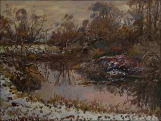 First Snow at Chrudimka near Hostovice, 2012, oil on canvas panel (60x80) 