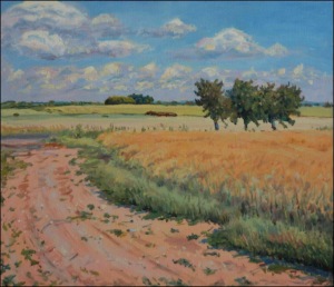 A Swede Field between Mntice And Tunchody, 2007, oil on canvas panel (60x70)