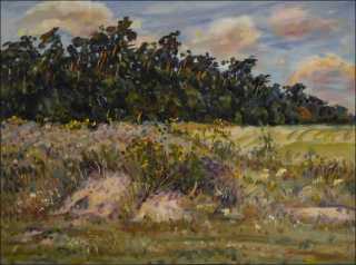 Remains And A Pine Forest near Srch, 2014, oil on canvas panel (60x80) 