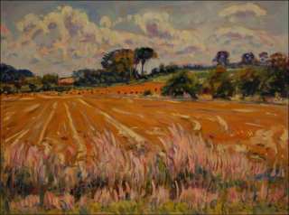 Harvested fields between asy and edice, 2019, oil on canvas panel (60x80)