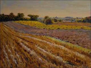 Harvested Fields Before Uhetick Lhota, 2011, oil on canvas panel (60x80) 