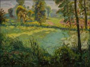 Blind Stream Branch of Chrudimka near Hostovice, 2008, oil on canvas panel (60x80) 