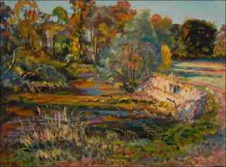 Sunny Afternoon at The Chrudimka River near Hostovice, 2014, oil on canvas panel (60x80)