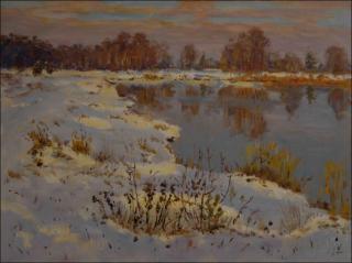 Sunny Winter Afternoon on The Oplatil Sand-pit, 2010, oil on canvas panel (60x80) 