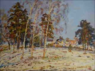 Sunny Winter Day near ern za Bory, 2014, oil on canvas panel (60x80) 