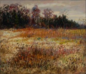 Dry Winter Grass near The Horeck Lakes, 2014, oil on canvas panel (60x70)