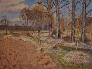 Poplars by A Creek between Hrdek and Stblov, 2012, oil on canvas panel (60x80)