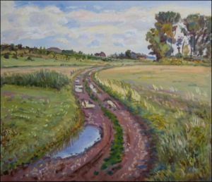 Near Bukovina nad Labem, 2007, oil on canvas panel (60x70) 