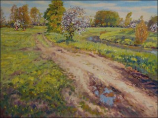 Near Loun River in Sezemice, 2010, oil on canvas panel (60x80) 