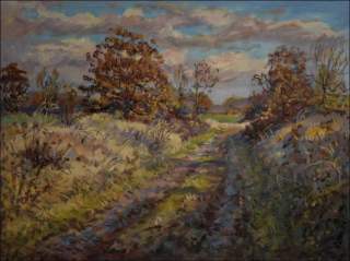 A Path between Mntice and Tunchody in Autumn, 2012, oil on canvas panel (60x80)