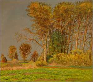 In The Fields beyond Zminn, 2006, oil on canvas panel (70x80) 