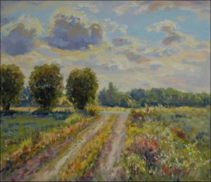 Willow Trees by The Road from Mntice to Tunchody, 2010, oil on canvas panel (60x70)