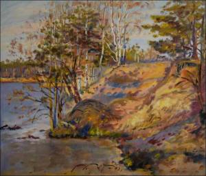 High Bank of The Sand-pit in Mlice during The January Thaw, 2011, oil on canvas panel (60x70)