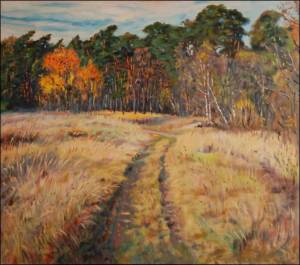 Beyond Bohdane towards Hradec Krlov, 2008, oil on canvas panel (70x80) 